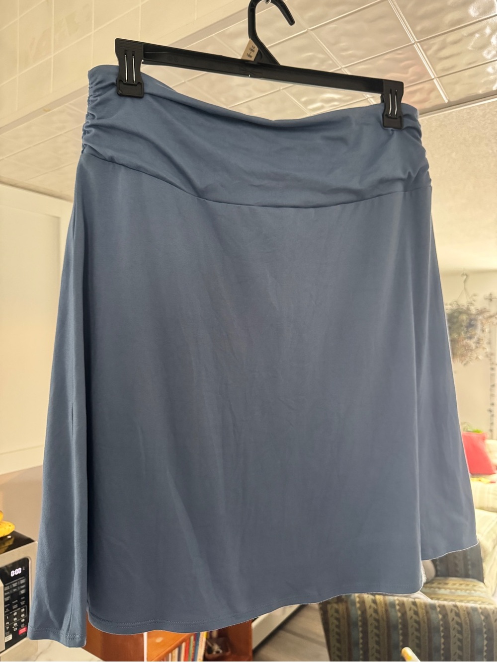 North River Outfitters Blue Gathered Waist A-Line Skirt Size L